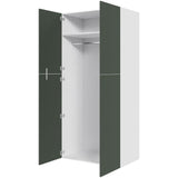 Multi-Living XL Bøjleskab i Cibo Verde 120 H: 214,4 cm D: 58,0 cm B: 100 cm - med hylde, metalbøjlestang og todelte låger