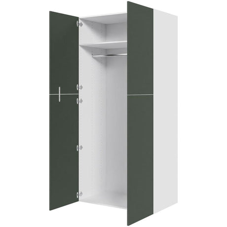 Multi-Living XL Bøjleskab i Cibo Verde 120 H: 214,4 cm D: 58,0 cm B: 100 cm - med hylde, metalbøjlestang og todelte låger