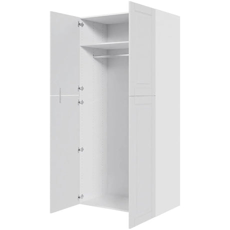 Multi-Living Ekstra højt combiskab i Hvid Front H: 214,4 cm D: 60,0 cm - 2 låger inklusiv 4 hylde samt 1 oval bøjlestang. - Bredde: 80 cm