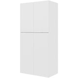 Multi-Living Ekstra højt combiskab i Malet Hvid Front H: 214,4 cm D: 60,0 cm - 2 låger inklusiv 4 hylde samt 1 oval bøjlestang. - Bredde: 100 cm