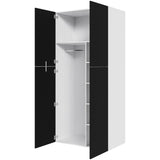 Multi-Living Ekstra højt combiskab i Cibo Nero H: 214,4 cm D: 60,0 cm - 2 låger inklusiv 4 hylde samt 1 oval bøjlestang. - Bredde: 100 cm