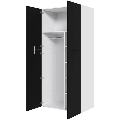 Multi-Living Ekstra højt combiskab i Cibo Nero H: 214,4 cm D: 60,0 cm - 2 låger inklusiv 4 hylde samt 1 oval bøjlestang. - Bredde: 100 cm