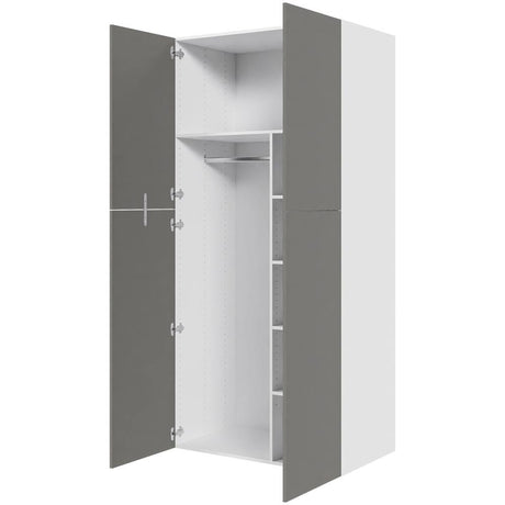 Multi-Living Ekstra højt combiskab i Cibo Grigio H: 214,4 cm D: 60,0 cm - 2 låger inklusiv 4 hylde samt 1 oval bøjlestang. - Bredde: 100 cm