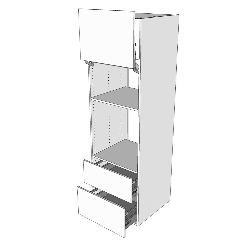 Multi-Living Køkken indbygningsskab til ovn og skjult mikroovn i Cibo Verde 120 H: 195,2 cm D: 58,0 cm B:60 cm - med deludtræk og softluk