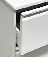 Nordskab badsæt i Mat hvid - bredde 80 cm med Solid Surface badborplade