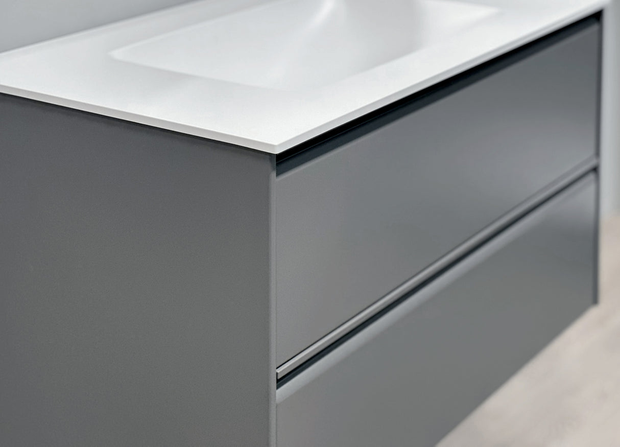 Nordskab Vaskeskab med 2 skuffer – 100 cm (Grå)