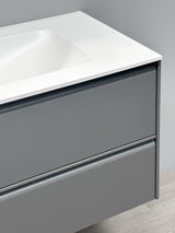 Nordskab badbordplade i Solid Surface - bredde 61 cm x dybde 46 cm med hanehul