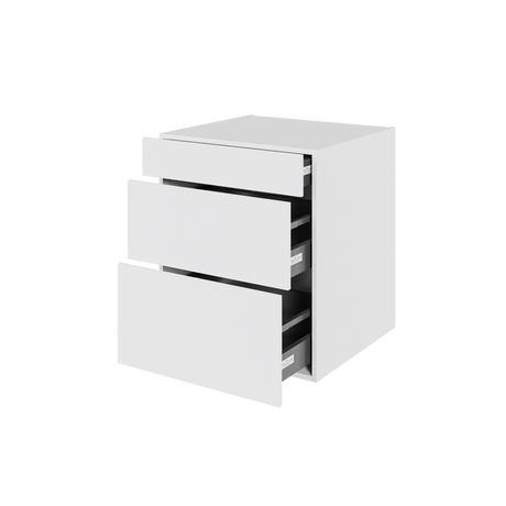 Multi-Living Køkken skuffeskab i Hvid Front H: 70,4 cm D: 60,0 cm - 3 skuffer fuldtudtræk og softluk - Bredde: 60 cm