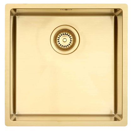 Lavabo - Kubus 400 soft - Færdigkant PVD behandlet stål: Messing