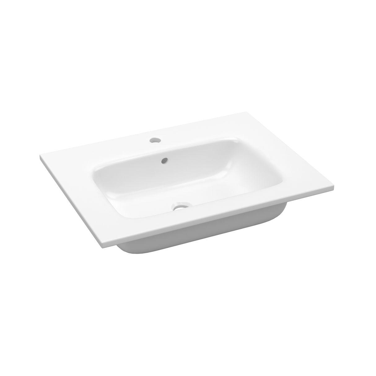 Nordskab badbordplade i porcelæn - bredde 61 cm x dybde 46 cm med hanehul