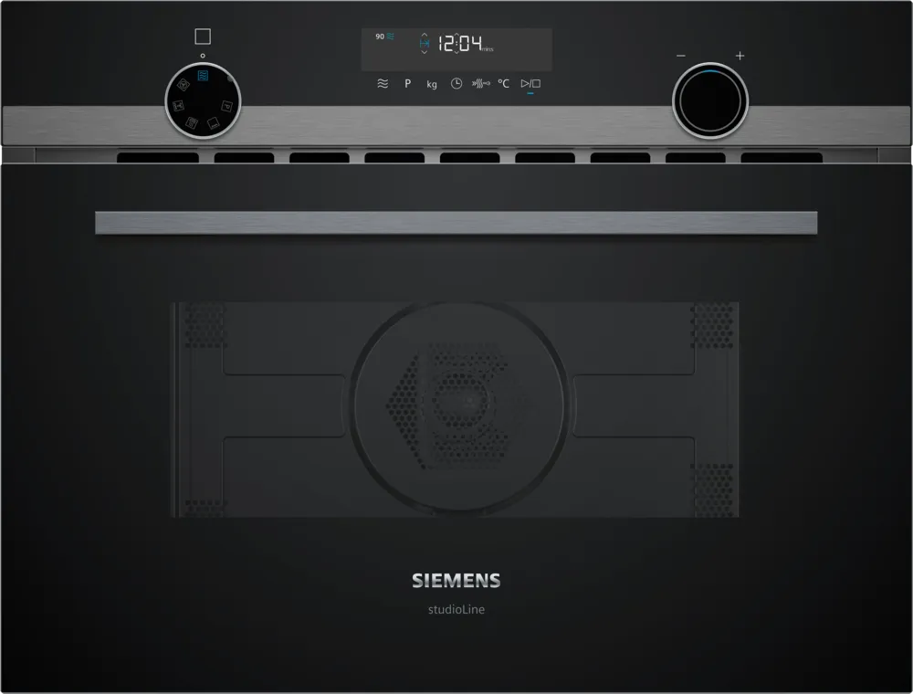 Integreret mikrobølgeovn med varmluft 60 x 45 cm i sort - Siemens iQ500 - CM485AGB1B
