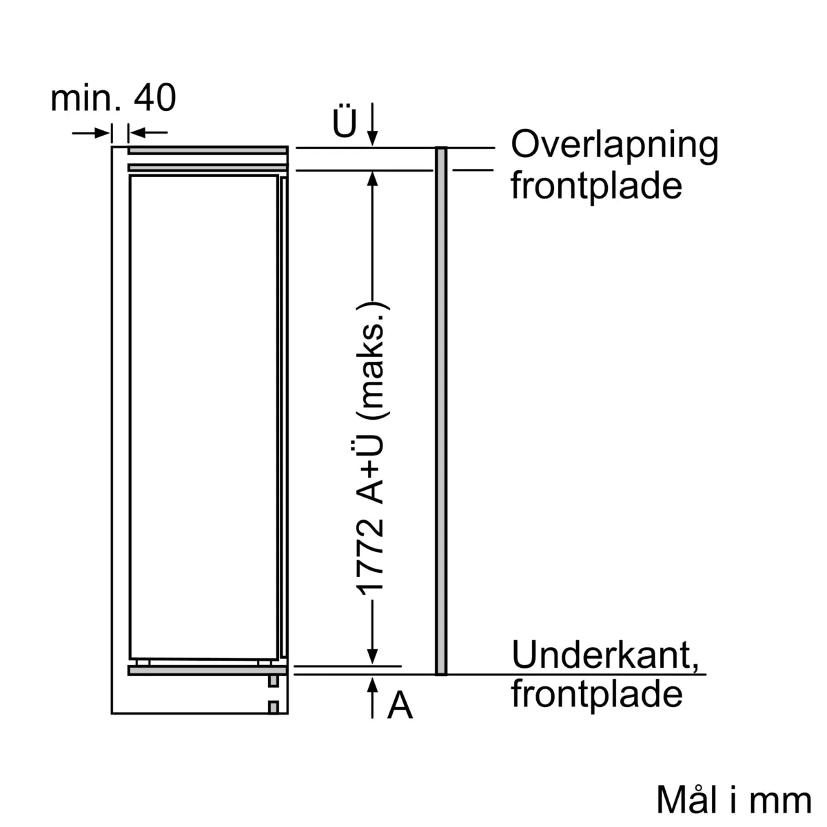 Integrerbart køleskab 177.5 x 56 cm fladhængsel med dæmpet lukning (soft close) - Siemens iQ700 - KI81FHOD0