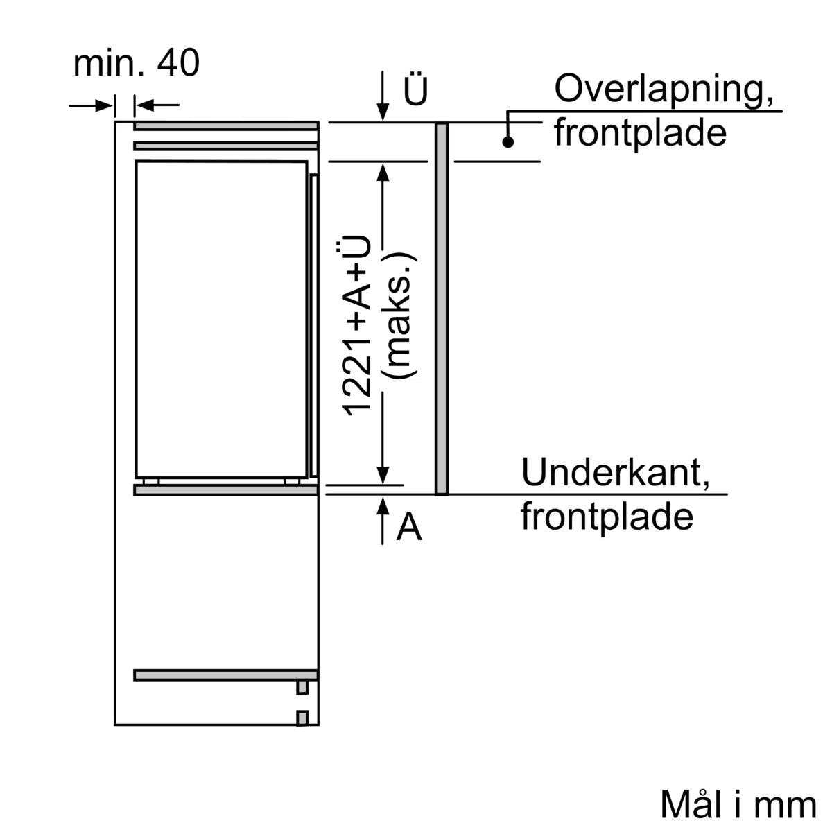 Integrerbart køleskab 122.5 x 56 cm fladhængsel med dæmpet lukning (soft close) - Siemens iQ500 - KI41RSDD1