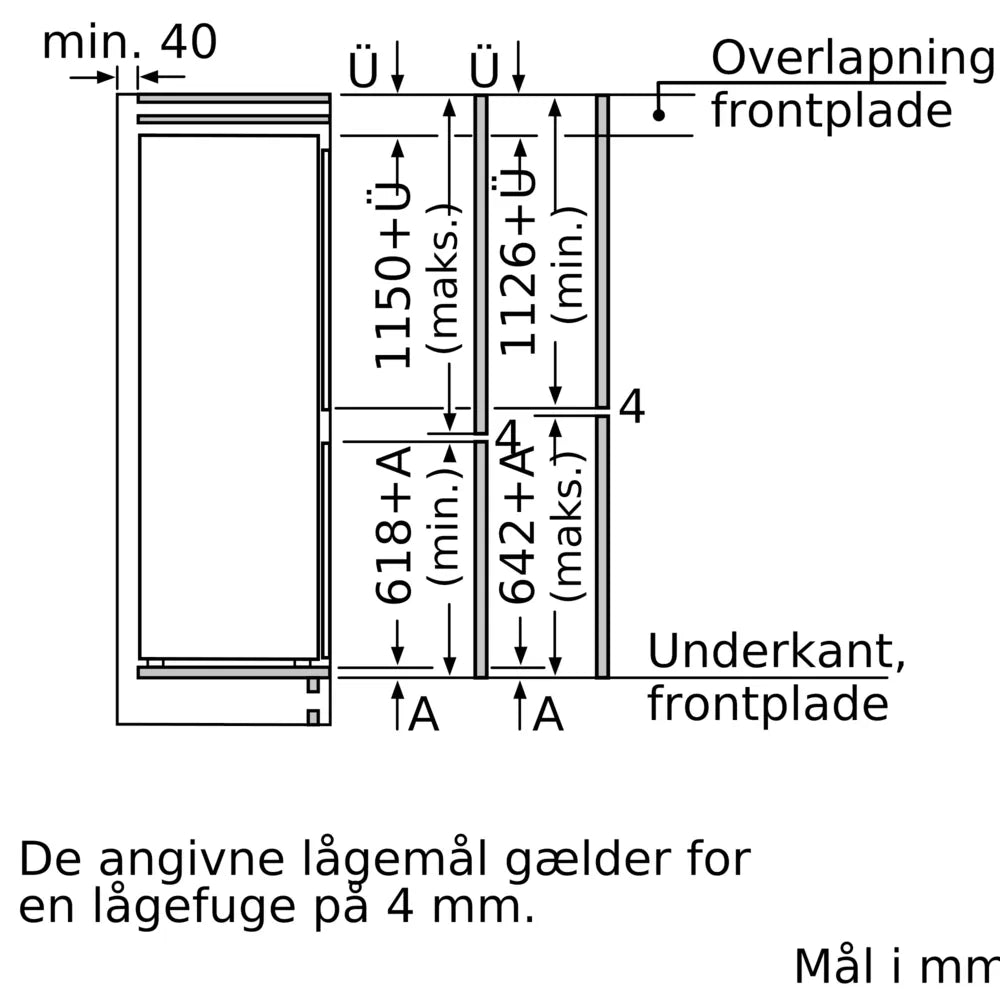 Integrerbart køle-/fryseskab 177.2 x 55.8 cm fladhængsel med dæmpet lukning (soft close) - Siemens iQ500 - KI87SSDE0