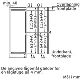 Integrerbart køle-/fryseskab 177.2 x 55.8 cm fladhængsel med dæmpet lukning (soft close) - Siemens iQ500 - KI87SSDE0