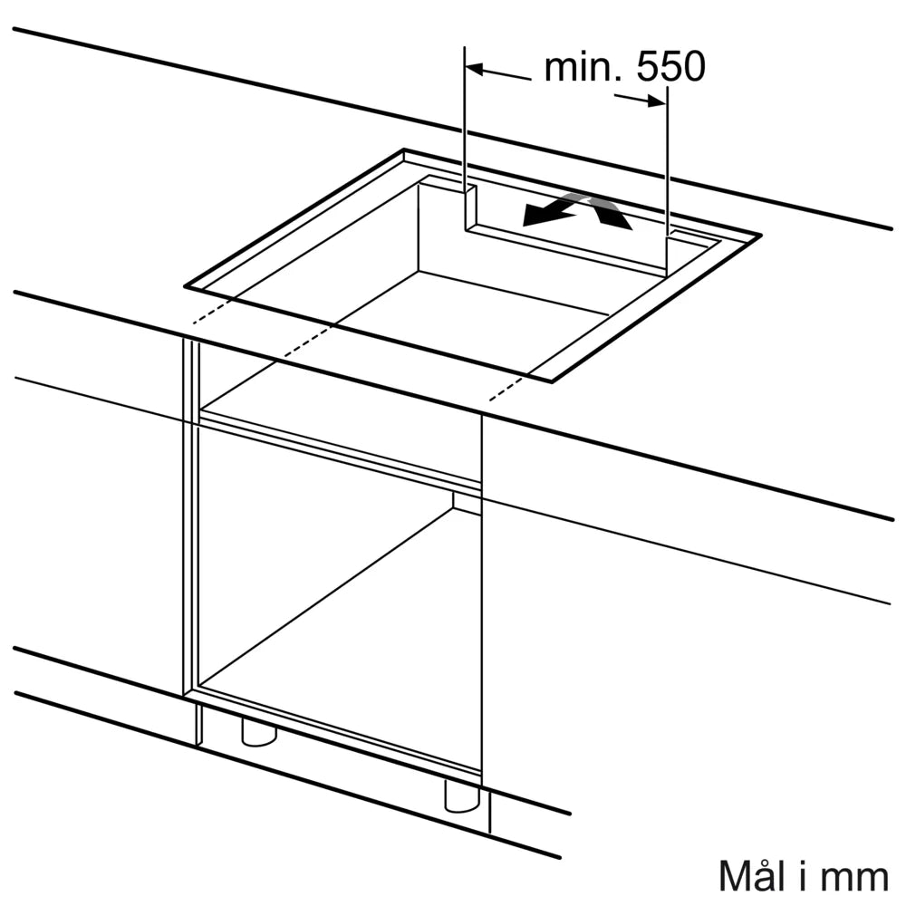 iQ100 Induktionskogeplade 60 cm overflademontering uden ramme - EH63KBEB5E