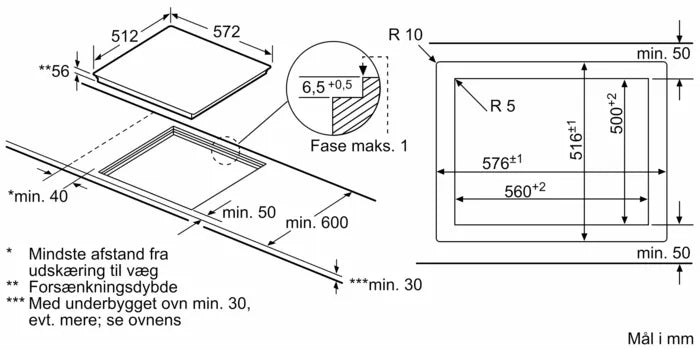 Induktionskogeplade 60 cm Sort, planmontering - CookConnect - Siemens iQ700 - EX607NYV6E