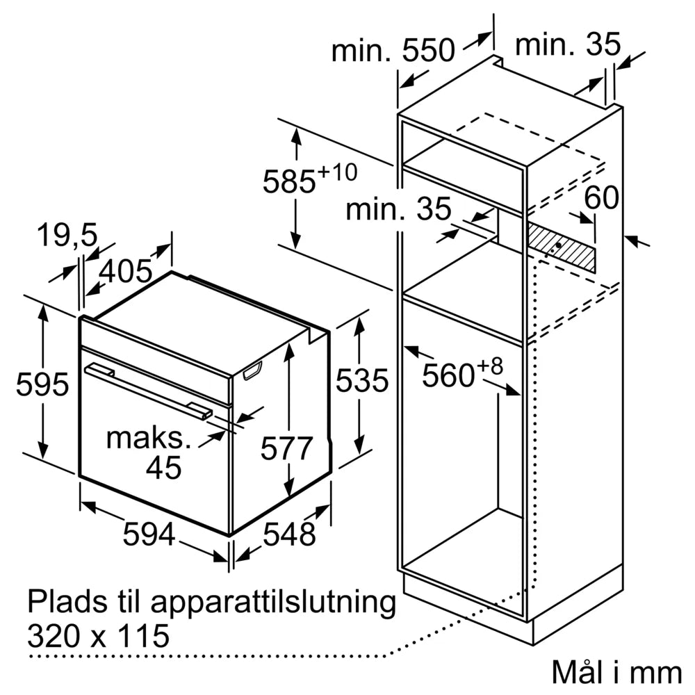 Indbygningsovn med damp 71l EcoClean m/disp A+ - Siemens iQ700 - HS936GCB1 - 60x60 cm