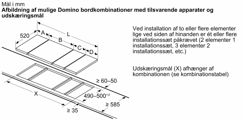 iQ100 Domino induktionskogeplade 30 cm overflademontering med ramme - EH375FBB1E