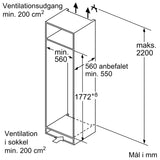 Integrerbart køleskab 177.5 x 56 cm - iQ500 - Siemens KI81RADD0