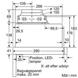 iQ300 Udtræksemhætte 60 cm Sølvmetallic - LI64MA531