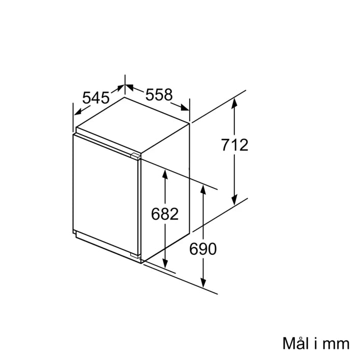 iQ500 Integrerbar fryser 71.2 x 55.8 cm fladhængsel med dæmpet lukning (soft close) GI11VADE0