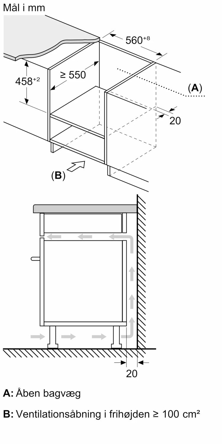 Integreret mikrobølgeovn med varmluft 60 x 45 cm i sort - Siemens iQ500 - CM485AGB1B