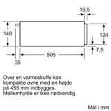 iQ500 Varmeskuffe til indbyg 60 x 14 cm Sort - BI510CNR0