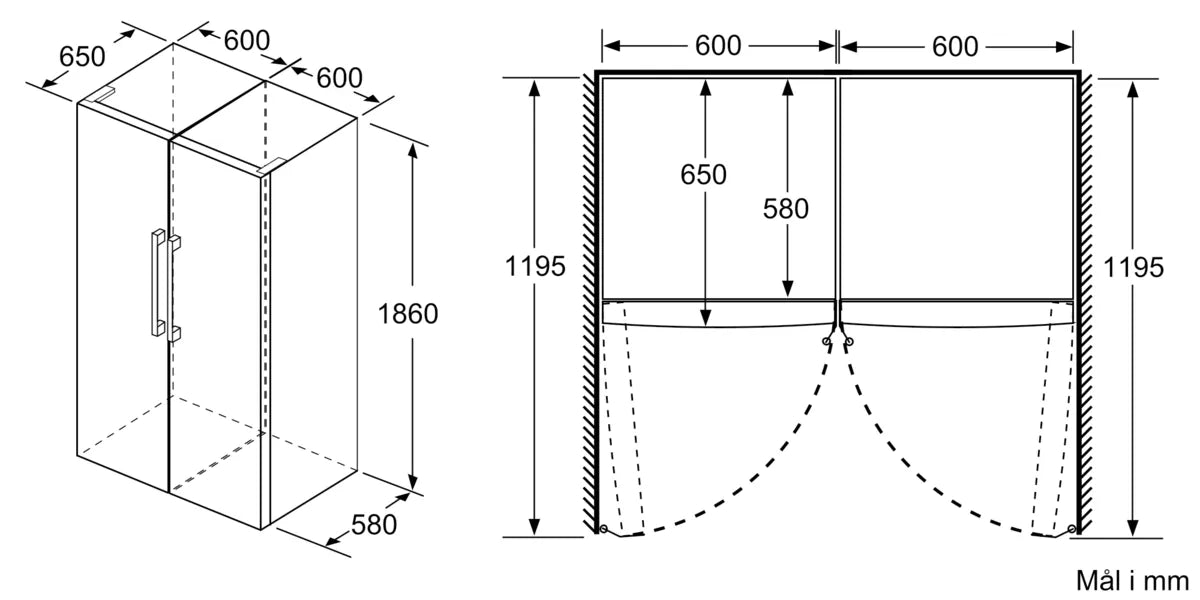 iQ300 Køleskab 186 x 60 cm Sort stål med antifingerprint - KS36VVXDP