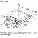 Loftemfang 90 cm Hvid - iQ500 - Siemens LR96CAQ20