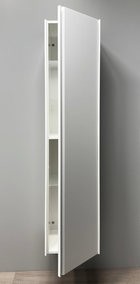 Badeværelseshøjskab med vendbarlåge – Mat Hvid (Nordskab3)