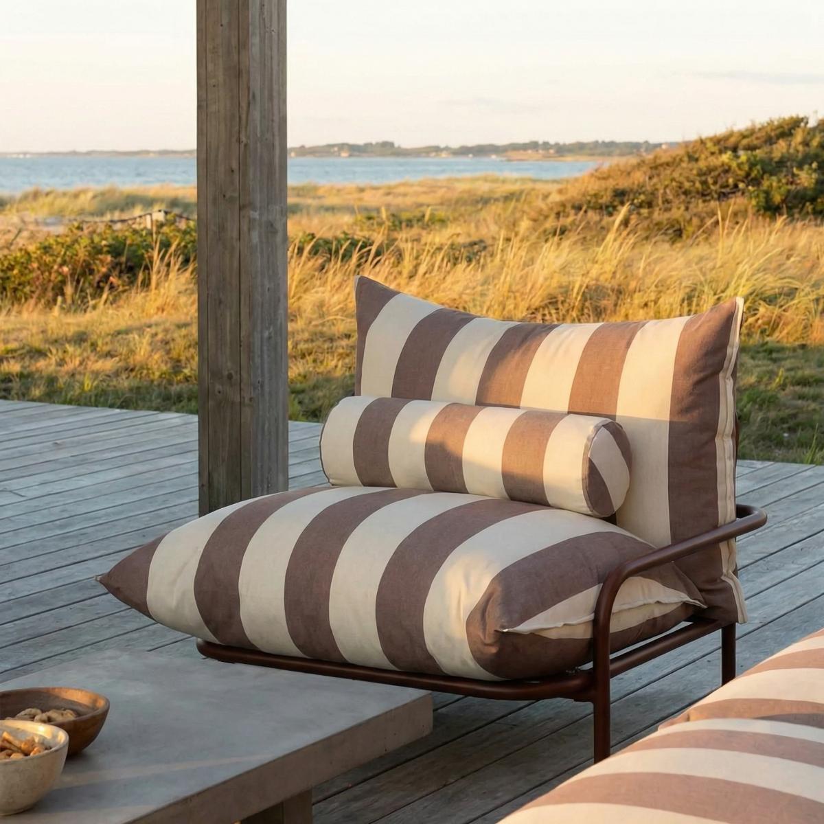Outdoor Cushion Bolster - Renesse Chestnut