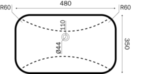 Betonex Nice vask Mat dybde 54,5 cm