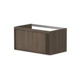 Vaskeskab 100 cm med 2 skuffer og udskæring i topskuffe fra Nordskab – Røget Eg finér - B 992 x H 452 x D 400 mm