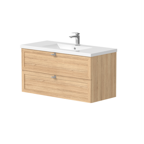 Nordskab vaskeskab 100 cm – Natur Eg finér