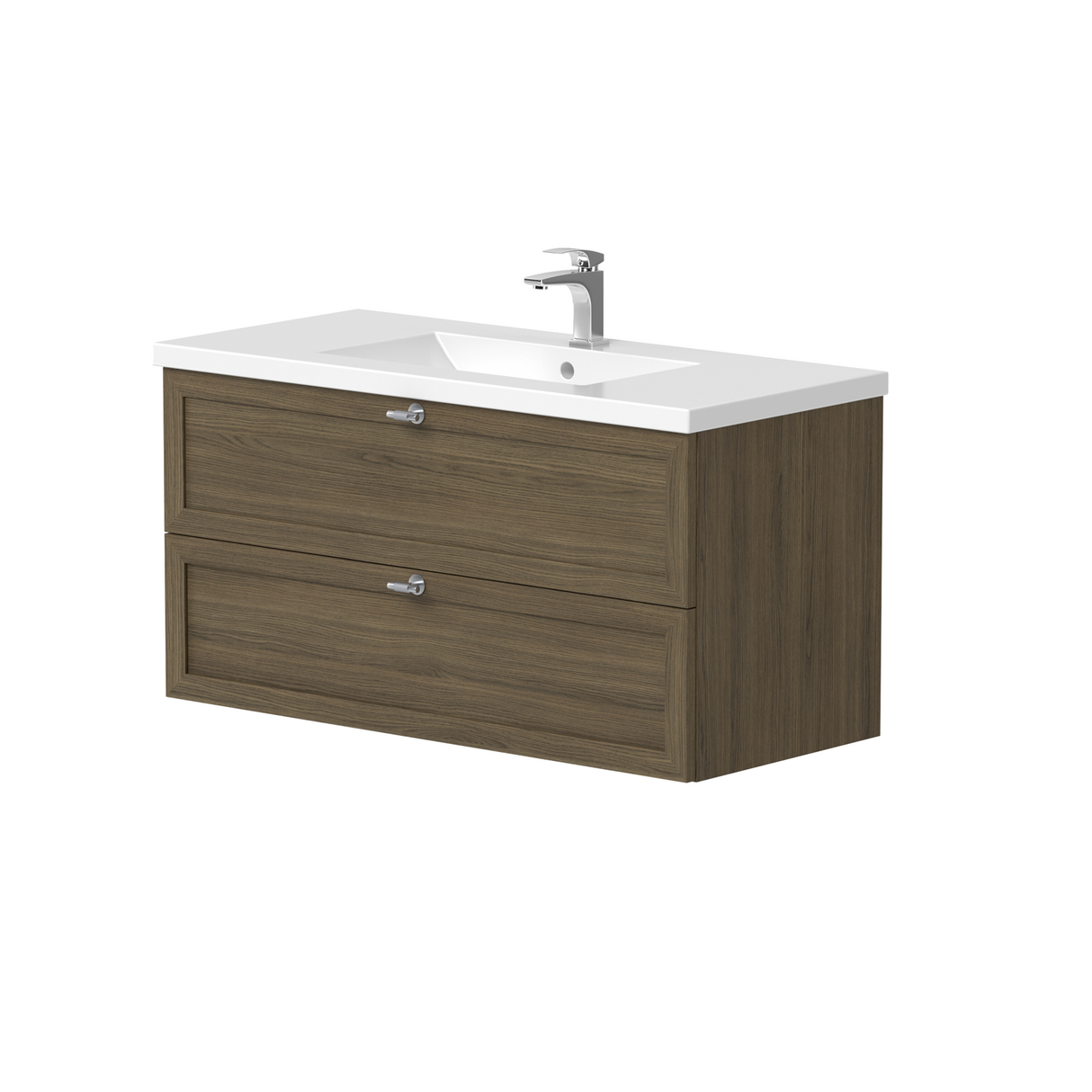 Nordskab vaskeskab 100 cm – Røget Eg finér