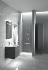 Nordskab badsæt i Grå - bredde 60 cm med Solid Surface badborplade