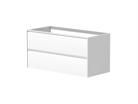 Nordskab badsæt i Mat hvid - bredde 100 cm med Solid Surface badborplade