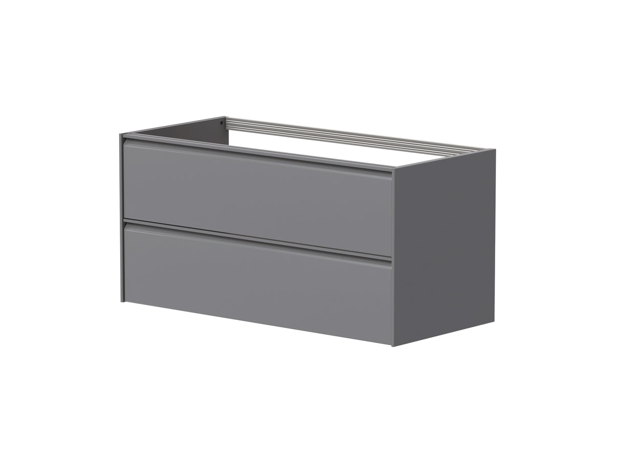 Nordskab badsæt i Grå - bredde 100 cm med Solid Surface badborplade