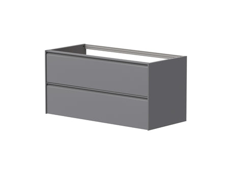 Nordskab badsæt i Grå - bredde 120 cm med Solid Surface badborplade