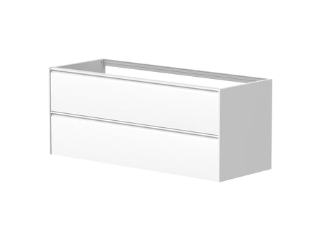 Nordskab badsæt i Mat hvid - bredde 120 cm med Solid Surface badborplade