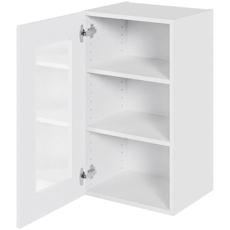 Multi-Living Køkken vitrineskab i Hvid Front overskab H: 70,4 cm D: 34,0 cm - Låge med klart glas og 2 hylder - Bredde: 40 cm