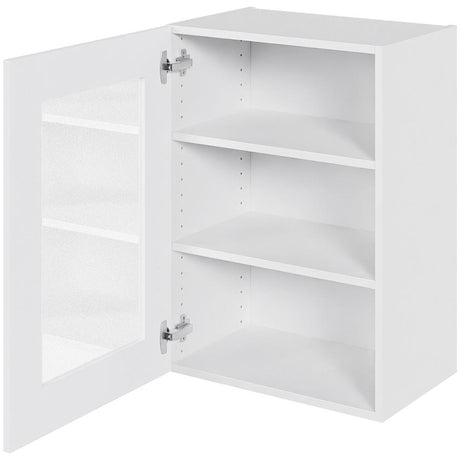 Multi-Living Køkken vitrineskab i Hvid Front overskab H: 70,4 cm D: 34,0 cm - Låge med klart glas og 2 hylder - Bredde: 50 cm