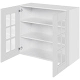 Multi-Living Køkken vitrineskab i Romantik overskab H: 70,4 cm D: 34,0 cm - Låge med klart glas inklusiv 2 hylder - Bredde: 80 cm