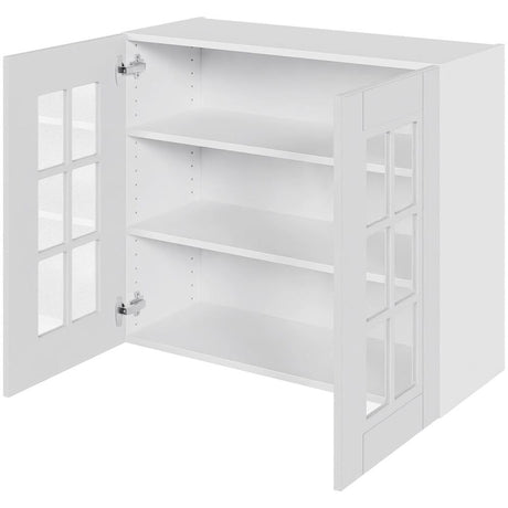 Multi-Living Køkken vitrineskab i Romantik overskab H: 70,4 cm D: 34,0 cm - Låge med klart glas inklusiv 2 hylder - Bredde: 80 cm