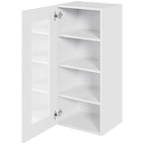 Multi-Living Køkken vitrineskab i Malet Hvid Front overskab H: 89,6 cm D: 34,0 cm - Låge med klart glas inklusiv 2 hylder - Bredde: 40 cm