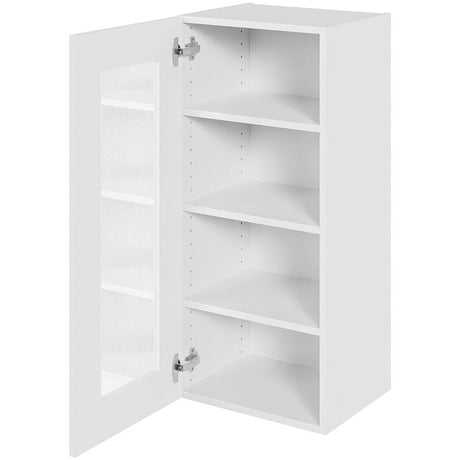 Multi-Living Køkken vitrineskab i Malet Hvid Front overskab H: 89,6 cm D: 34,0 cm - Låge med klart glas inklusiv 2 hylder - Bredde: 40 cm