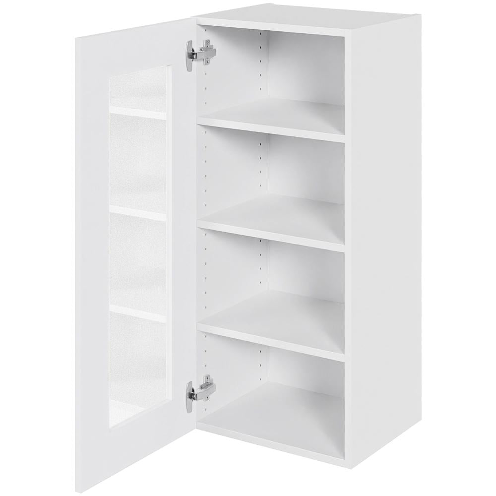 Multi-Living Køkken vitrineskab i Hvid Front overskab H: 89,6 cm D: 34,0 cm - Låge med klart glas inklusiv 2 hylder i bredde: 40 cm