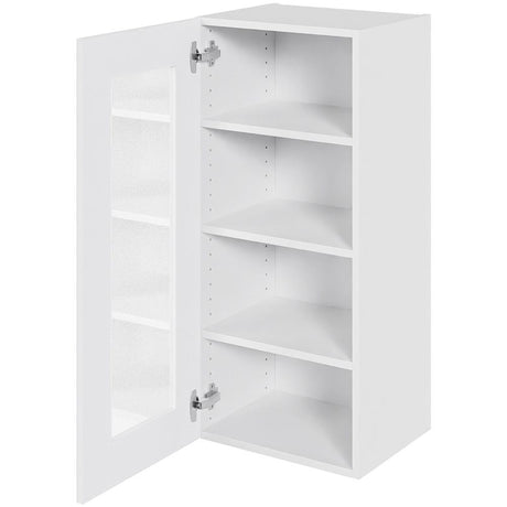 Multi-Living Køkken vitrineskab i Hvid Front overskab H: 89,6 cm D: 34,0 cm - Låge med klart glas inklusiv 2 hylder i bredde: 40 cm