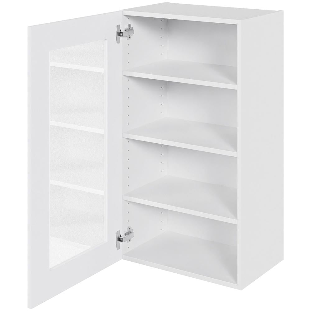 Multi-Living Køkken vitrineskab i Hvid Front overskab H: 89,6 cm D: 34,0 cm - Låge med klart glas inklusiv 2 hylder i bredde: 50 cm